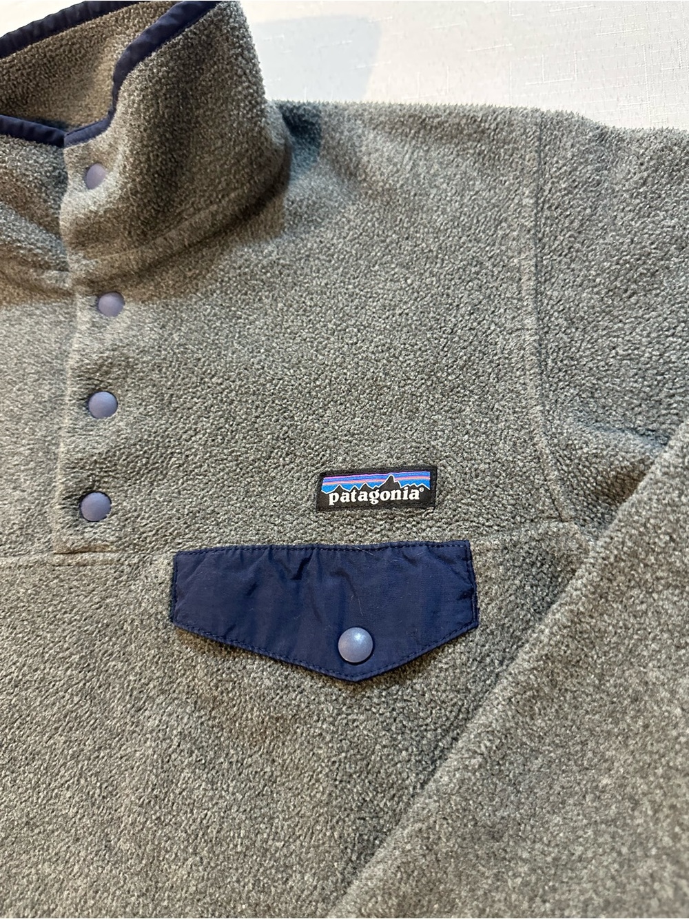 Patagonia Synchilla Snap-T Fleece Pullover Gray Navy Women’s XS - Picture 2 of 12